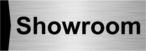 Showroom 10X20Cm Gümüş Renk Metal Yönlendirme Levhası