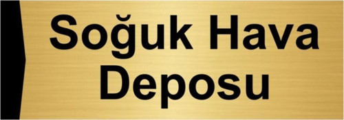 Soğuk Hava Deposu 10X20Cm Altın Renk Metal Yönlendirme Levhası