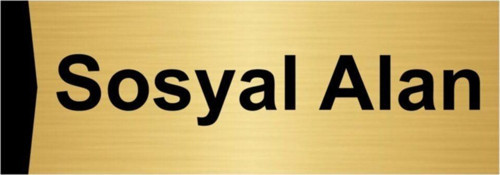 Sosyal Alan 5X20Cm Altın Renk Metal Yönlendirme Levhası