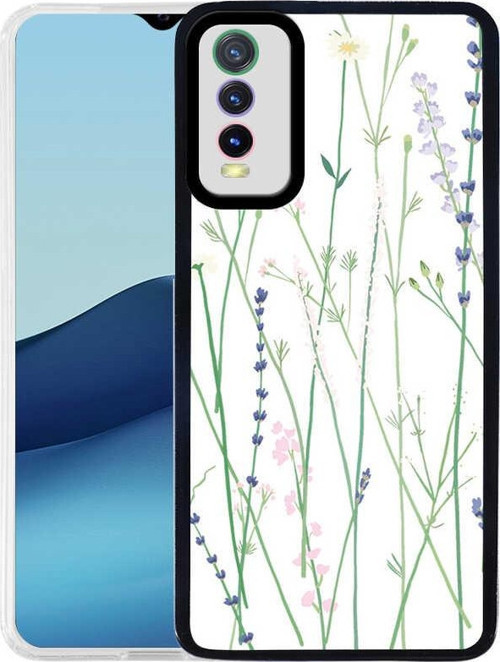Vivo Y20S Kapak Kamera Korumalı Çiçek Desenli Ultra İnce Silikon Kılıf