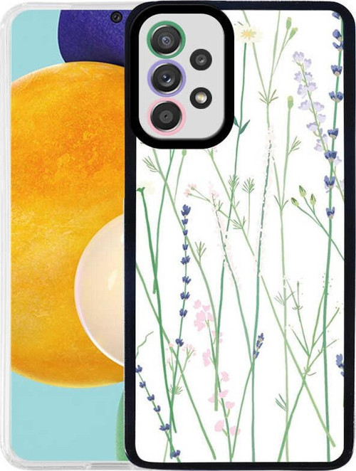Samsung Galaxy A72 Kapak Kamera Korumalı Çiçek Desenli Ultra İnce Silikon Kılıf