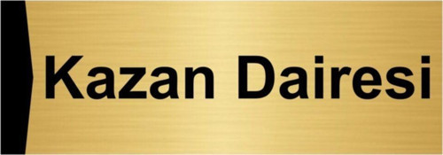 Kazan Dairesi 5X20Cm Altın Renk Metal Yönlendirme Levhası