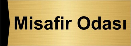 Misafir Odası 7X20Cm Altın Renk Metal Yönlendirme Levhası