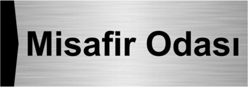 Misafir Odası 7X20Cm Gümüş Renk Metal Yönlendirme Levhası