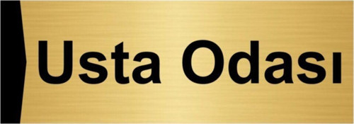 Usta Odası 5X20Cm Altın Renk Metal Yönlendirme Levhası