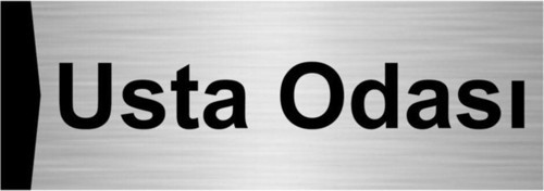 Usta Odası 5X20Cm Gümüş Renk Metal Yönlendirme Levhası