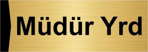 Müdür Yrd 7X20Cm Altın Renk Metal Yönlendirme Levhası