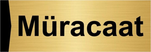Müracaat 7X20Cm Altın Renk Metal Yönlendirme Levhası