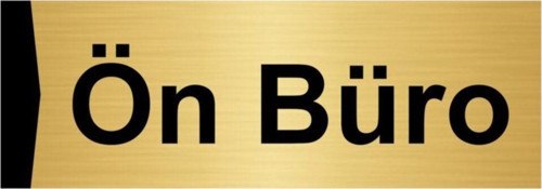 Ön Büro 5X20Cm Altın Renk Metal Yönlendirme Levhası