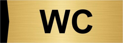 Wc 10X20Cm Altın Renk Metal Yönlendirme Levhası