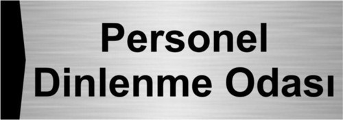 Personel Dinlenme Odası 10X20Cm Gümüş Renk Metal Yönlendirme Levhası