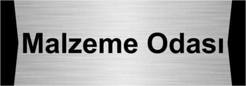 Malzeme Odası 5X20Cm Gümüş Renk Metal Yönlendirme Levhası