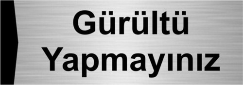 Gürültü Yapmayınız 10X20Cm Gümüş Renk Metal Yönlendirme Levhası