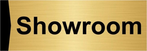 Showroom 7X20Cm Altın Renk Metal Yönlendirme Levhası