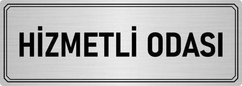 Metal Yönlendirme Levhası, Departman Kapı Isimliği Hizmetli Odası 10X20 Cm Gümüş Renk