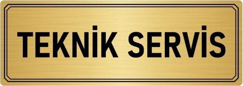 Metal Yönlendirme Levhası, Departman Kapı Isimliği Teknik Servis 10X20 Cm Altın Renk