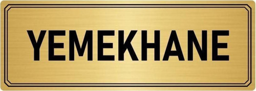 Metal Yönlendirme Levhası, Departman Kapı Isimliği Yemekhane 5X20 Cm Altın Renk