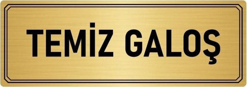 Metal Yönlendirme Levhası, Departman Kapı Isimliği Temiz Galoş 10X20 Cm Altın Renk