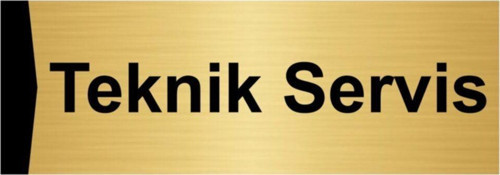 Teknik Servis 7X20Cm Altın Renk Metal Yönlendirme Levhası