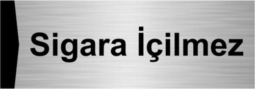 Sigara Içilmez 5X20Cm Gümüş Renk Metal Yönlendirme Levhası