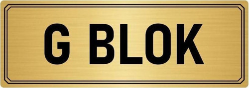 Metal Yönlendirme Levhası, Departman Kapı Isimliği G Blok 5X20 Cm Gümüş Renk
