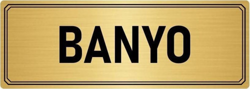 Metal Yönlendirme Levhası, Departman Kapı Isimliği Banyo 10X20 Cm Altın Renk