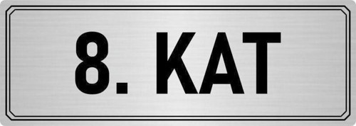 Metal Yönlendirme Levhası, Departman Kapı Isimliği 8. Kat 5X20 Cm Gümüş Renk