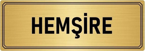 Metal Yönlendirme Levhası, Departman Kapı Isimliği Hemşire 7X20 Cm Altın Renk