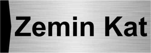 Zemin Kat 5X20Cm Gümüş Renk Metal Yönlendirme Levhası
