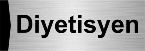 Diyetisyen 5X20Cm Gümüş Renk Metal Yönlendirme Levhası