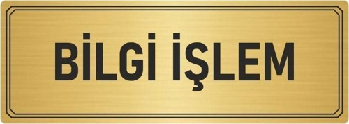 Metal Yönlendirme Levhası, Departman Kapı Isimliği Bilgi Işlem 10X20 Cm Altın Renk