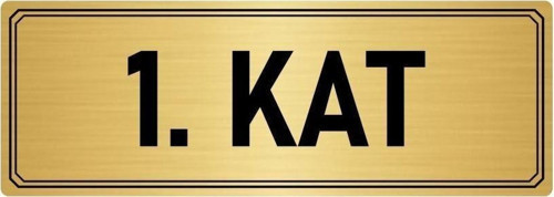 Metal Yönlendirme Levhası, Departman Kapı Isimliği 1. Kat 10X20 Cm Altın Renk