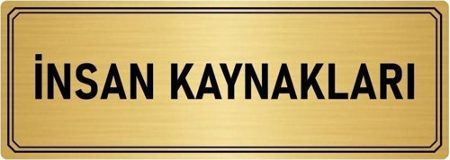 Metal Yönlendirme Levhası, Departman Kapı Isimliği Insan Kaynakalrı 7X20 Cm Altın Renk