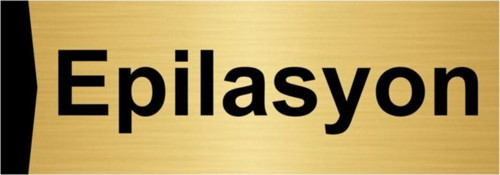 Epilasyon 7X20Cm Altın Renk Metal Yönlendirme Levhası