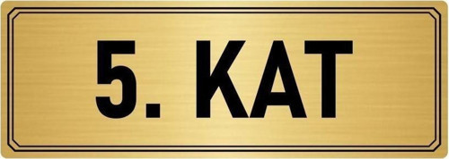 Metal Yönlendirme Levhası, Departman Kapı Isimliği 5. Kat 10X20 Cm Altın Renk