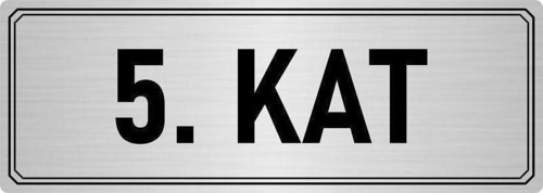 Metal Yönlendirme Levhası, Departman Kapı Isimliği 5. Kat 10X20 Cm Gümüş Renk