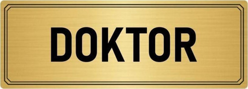 Metal Yönlendirme Levhası, Departman Kapı Isimliği Doktor 10X20 Cm Altın Renk