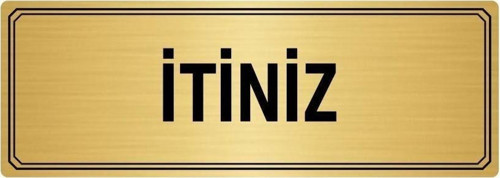 Metal Yönlendirme Levhası, Departman Kapı Isimliği Itiniz 5X20 Cm Altın Renk