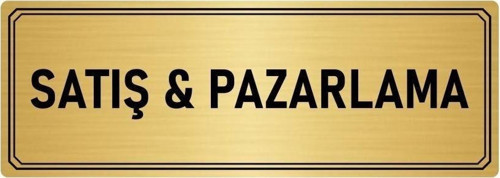 Metal Yönlendirme Levhası, Departman Kapı Isimliği Satış & Pazarlama 5X20 Cm Altın Renk