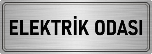 Metal Yönlendirme Levhası, Departman Kapı Isimliği Elektrik Odası 5X20 Cm Gümüş Renk