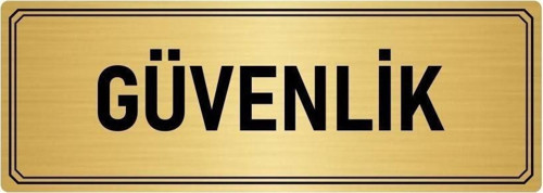 Metal Yönlendirme Levhası, Departman Kapı Isimliği Güvenlik 10X20 Cm Altın Renk
