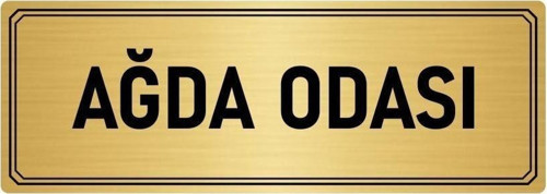 Metal Yönlendirme Levhası, Departman Kapı Isimliği Ağda Odası 5X20 Cm Altın Renk