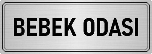 Metal Yönlendirme Levhası, Departman Kapı Isimliği Bebek Odası 7X20 Cm Gümüş Renk