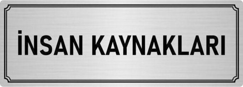 Metal Yönlendirme Levhası, Departman Kapı Isimliği Insan Kaynakları 10X20 Cm Gümüş Renk