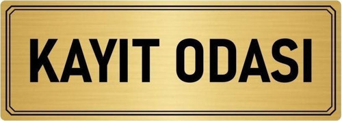 Metal Yönlendirme Levhası, Departman Kapı Isimliği Kayıt Odası 7X20 Cm Altın Renk