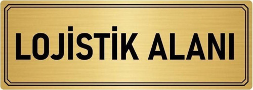 Metal Yönlendirme Levhası, Departman Kapı Isimliği Lojistik Alanı 7X20 Cm Altın Renk