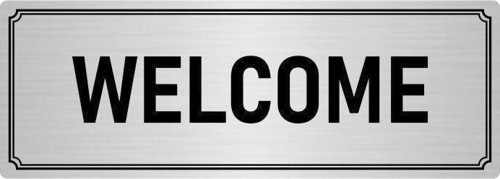 Metal Yönlendirme Levhası, Departman Kapı Isimliği Welcome 7X20 Cm Gümüş Renk