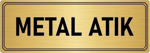 Metal Yönlendirme Levhası, Departman Kapı Isimliği Metal Atık 10X20 Cm Altın Renk