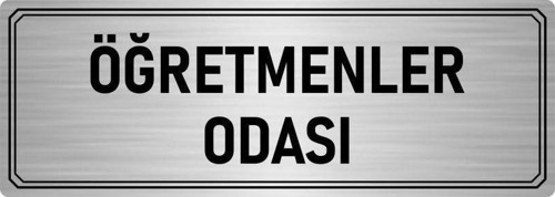 Metal Yönlendirme Levhası, Departman Kapı Isimliği Öğretmenler Odası 5X20 Cm Gümüş Renk