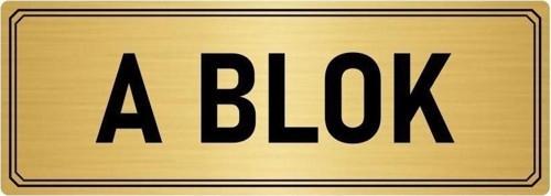 Metal Yönlendirme Levhası, Departman Kapı Isimliği A Blok 7X20 Cm Altın Renk